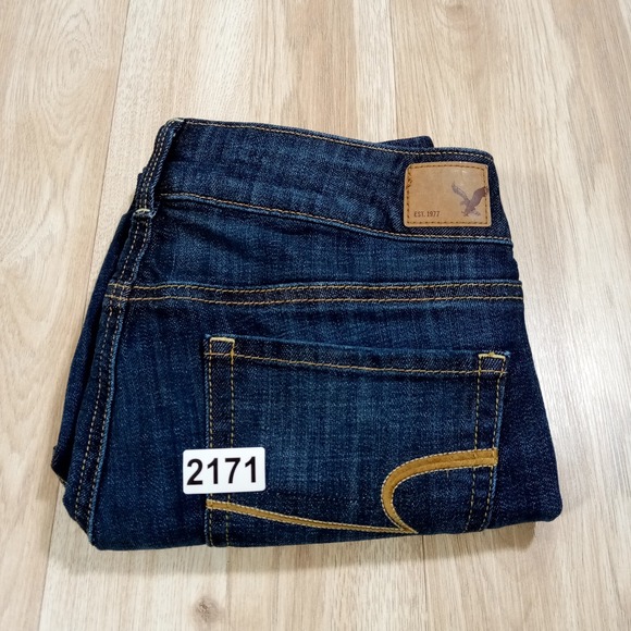 American Eagle Outfitters Artist Crop Dark Wash Denim Jeans Women's Size 6 - Picture 9 of 9